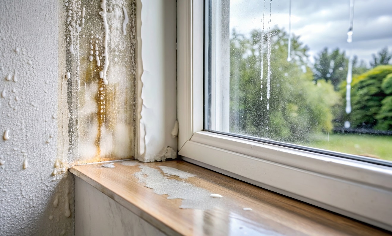 Black mold on interior surface
